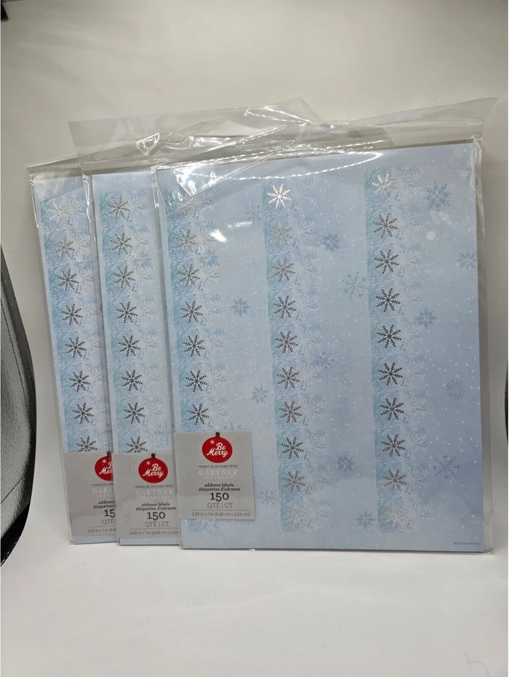 Gartner Studios Be Merry Snowflake Address Labels 450 Count Lot of 3